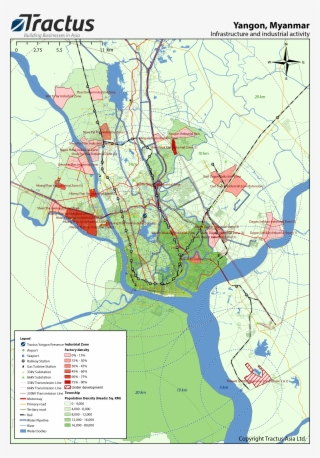 Yangon Industrial Zone And Infrastructure Map - Yangon