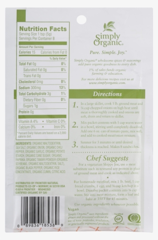 Simply Organic Veget Chili Ssn (12x1oz )