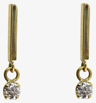 Diamond Gold Bar Drop Earrings Eliise Maar Jewellery - Eliise Maar Jewellery
