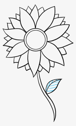 How To Draw Sunflower - Easy Sunflower Drawings Black And White