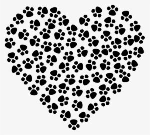 Abstract, Animal, Art, Canine, Cat, Dog - Paw Print Heart Clipart