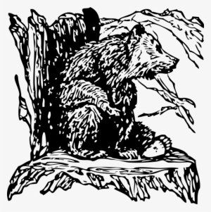 Bear On A Stump Clipart Png
