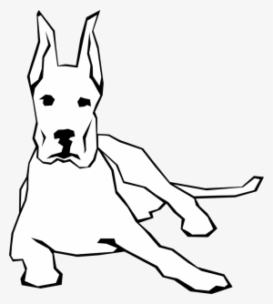 Dog Simple Drawing 9 Black White Line Art Scalable - Dog Vector Png White