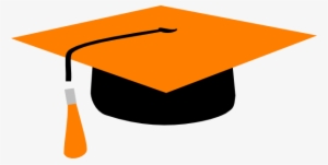 Graduation Mortar Board Clipart - Orange And Black Graduation Cap