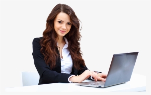 Woman In Office On Laptop