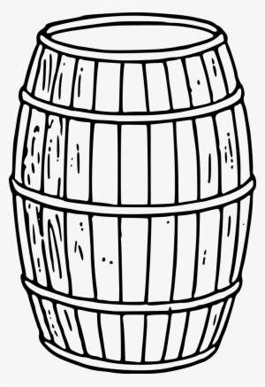 Keg Clipart Black And White - Whiskey Barrel Line Art