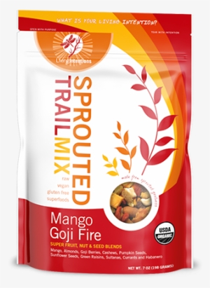 Living Intentions Sprouted Trail Mix Mango Goji Fire - Living Intentions Sprouted Trail Mix, Wild Berry -