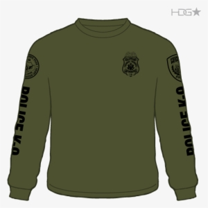 Federal Reserve Police K 9 Unit Od Green Black Long - T-shirt