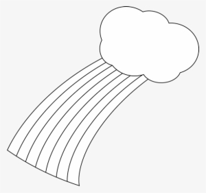Black And White Rainbow And Cloud Clip Art - Rainbow And Cloud Clipart