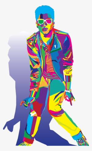 Bruno Mars Wpap Portrait - Illustrator Portrait Bruno Mars