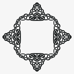 Free Clipart Of A Celtic Diamond Frame Border Design - Clip Art