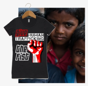 Girl's Give Human Trafficking The Fist Tees-black - Lights From The East: I Am Maluku