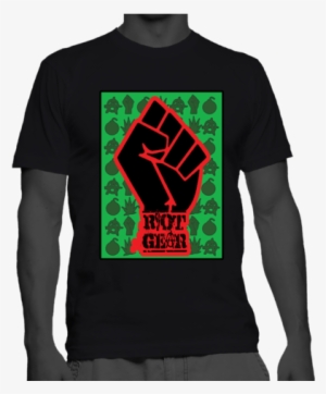Riot Gear "power Fist" T - Raised Fist Black Power Symbol Tshirtrt