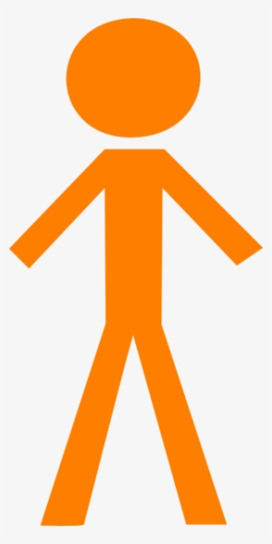 Orange Stick Man Hi - Stick Figure Clip Art