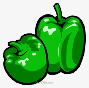 Green Peppers Royalty Free Vector Clip Art Illustration - Clipart Green Bell Pepper