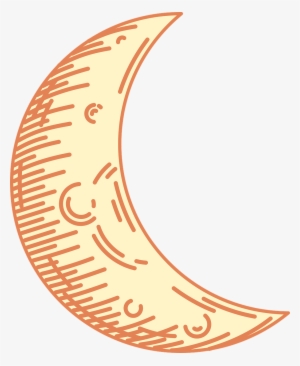 Crescent Moon - Transparent Crescent Moon Gold