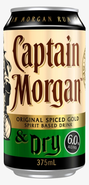 Captain Morgan Original Spiced Gold & Dry Cans 375ml - Captain Morgan Original Spiced Gold & Cola Cans
