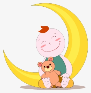Cartoon Cute Baby Crescent Moon Element - Infant
