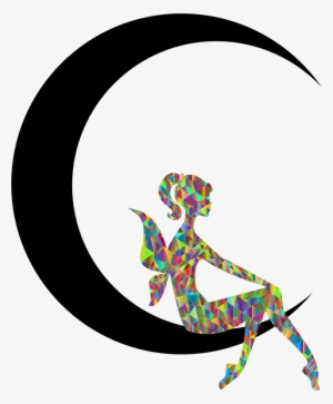 Medium Image - Clipart Woman In The Moon