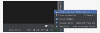 Enable/disable Solution-wide Analysis From Status Bar - Status Bar