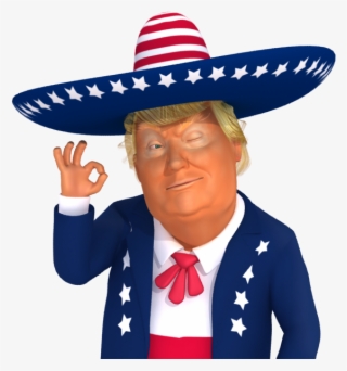 #trumpsticker It's Ok 3d Mexican Trump Caricature - Trump Png Cartoon