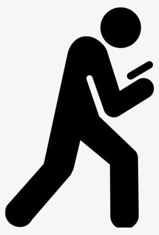 Black And White Library Huge Freebie - Texting And Walking Icon