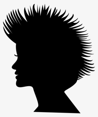 Clip Royalty Free Download Short Hair On Female Png - Silhouette