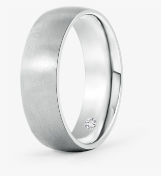 Classic Matte Finish Low Dome Wedding Band With Lab
