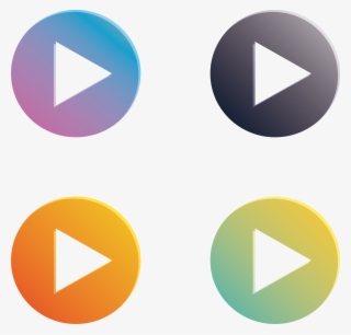 Play Gradient Button Color Round Icon - Icon