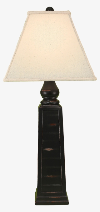 Distressed Black Pyramid Table Lamp - Casual Living 33" Table Lamp Coast Lamp Mfg. 14-c20c