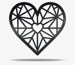 Geometric Heart Metal Wall Decor - Metal