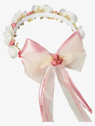 Dusty Rose Silk & Satin Floral Crown Wreath Girls - Satin Ribbon Transparent Png