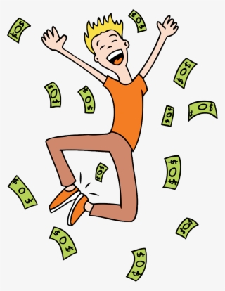 Png Library Royalty Free Clip Art Happy Cartoon Money - Win The Lottery Cartoon