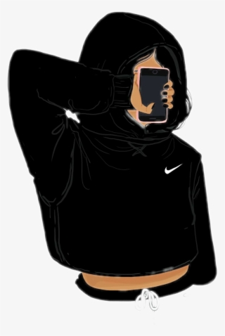 Tumblr Tumblrgirl Nike Black Lower Price With Drawings Black Girl Transparent PNG - 785x1173 - Free Download on NicePNG