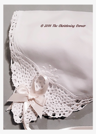 Lace Corner Baby Handkerchief Bonnet - Crochet