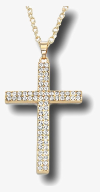 Pendant Png File - 14k Gold Cross Diamond Pendant Long Chain Necklace