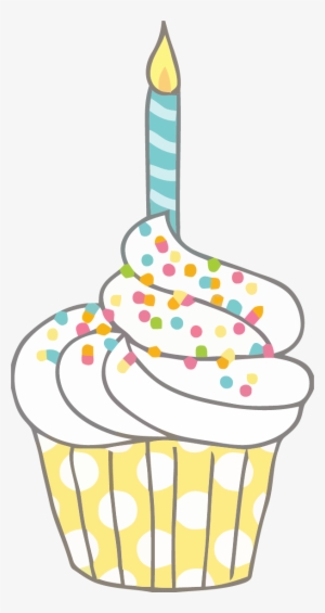Drawing Color Cupcake Clipart Png - Happy Birthday Cupcake Clipart