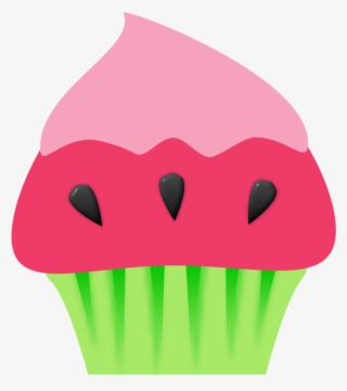 Watermelon-cupcake Watermelon Clipart, Watermelon Cupcakes, - Cupcake Water Melon Clip Art