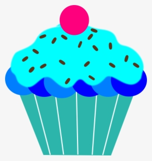 Blue Cupcake Clip Art At Clker - Blue Cupcake Clipart