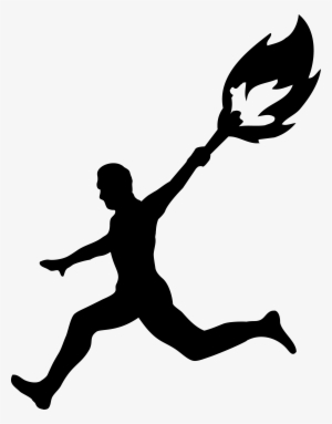 Olympic Torch Clipart - Man Running With Torch