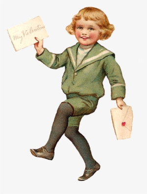 I Created This Printable Valentine Image From A Little - Vintage Boy Png