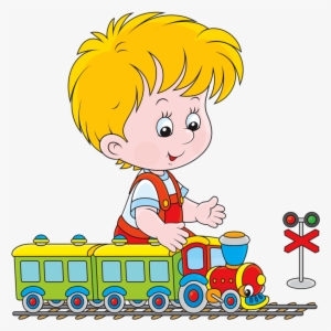 Фото, Автор Soloveika На Яндекс - Cartoon Boy Playing With Train