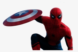 Spider-man Png - Spiderman With Caps Shield