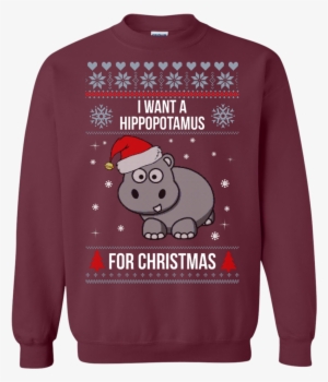 Hippopotamus Christmas Sweater I Want A Hippopotamus - Christmas Jumper