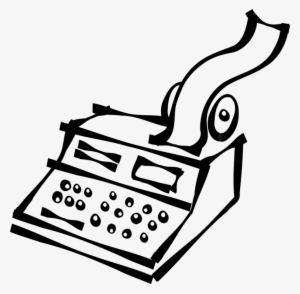 Vector Illustration Of Cash Register Electronic Device - Vector Graphics