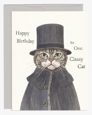 Shercat Holmes Cat In A Hat Birthday Greeting Card - Cat Birthday Card