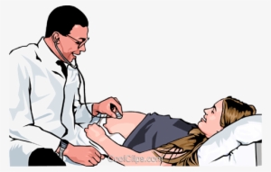Doctor Examining Pregnant Woman Royalty Free Vector - Doctor With Patient Clip Art