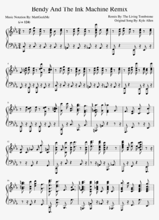 Bendy And The Ink Machine Remix Sheet Music For Piano - Music