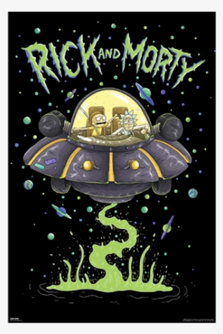 Rick And Morty Ship Png Image Black And White Library - Rick And Morty Spaceship Poster