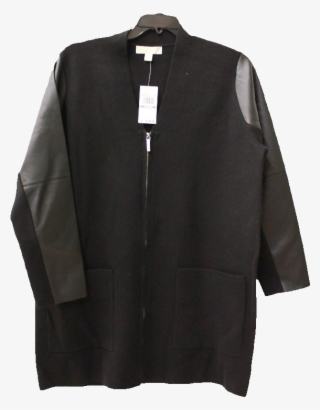 Michael Michael Kors Women's Black Plus Size Faux Leather - Cardigan